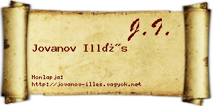Jovanov Illés névjegykártya